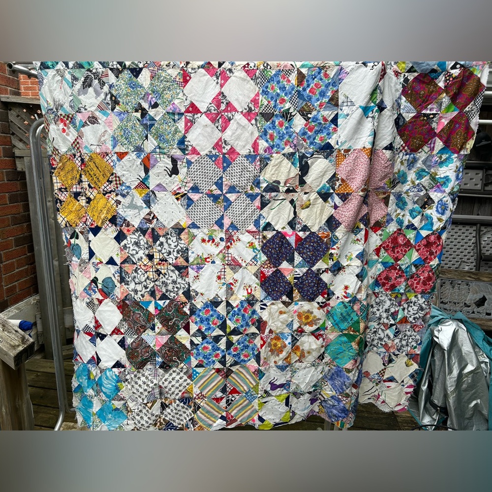 New Homemade patchwork quilt top, 68”x60”